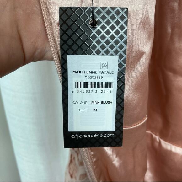 City Chic Pink Blush Femme Fatale Maxi Dress Sz.M/18 NWT - Picture 9 of 16